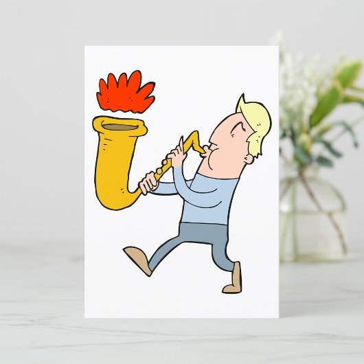 サックスフォンを演奏するミュージシャンの招待状 招待状