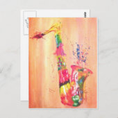 サックスフォン商品 ポストカード (正面/裏面)