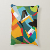 サックスプレーヤー、抽象芸術キュービックジャズ。 アクセントクッション (裏面(縦))