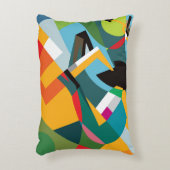 サックスプレーヤー、抽象芸術キュービックジャズ。 アクセントクッション (正面(垂直))