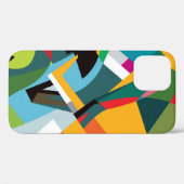 サックスプレーヤー、抽象芸術キュービックジャズ。 Case-Mate iPhoneケース (裏面 (横))