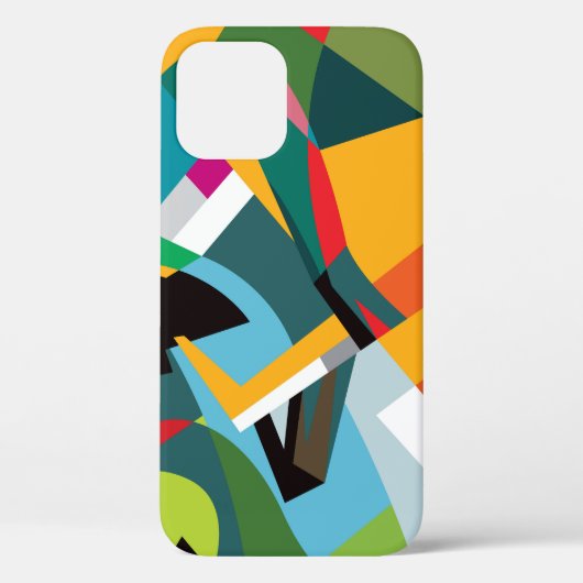 サックスプレーヤー、抽象芸術キュービックジャズ。 Case-Mate iPhoneケース (裏面)