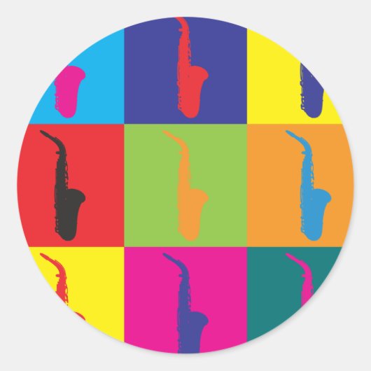 サックスポップ・アートのアート ラウンドシール (正面)