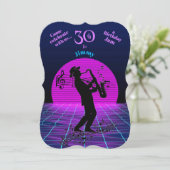 サックスマン 30歳の誕生日音楽ジャム ミュージシャン 招待状 (スタンド正面)