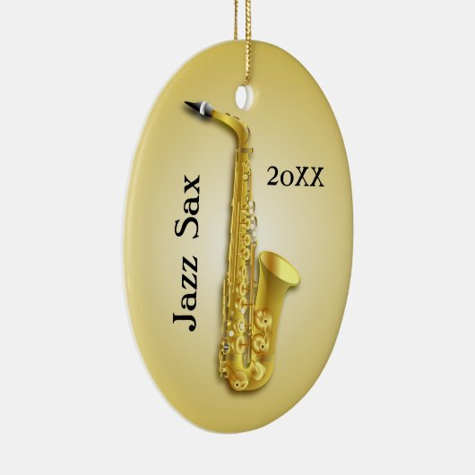 サックスミュージシャンカスタムフォトオーナメント セラミックオーナメント (右)