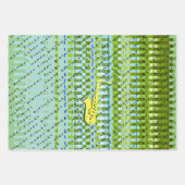 サックスモダンパーソナライズされたサックス名誕生日 ラッピングペーパーシート (正面)