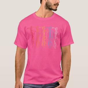 サックスレトロヴィンテージミュージシャンサキソフォニストジャズ Tシャツ