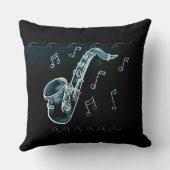 サックス及び音楽ノート装飾用クッション クッション (裏面)