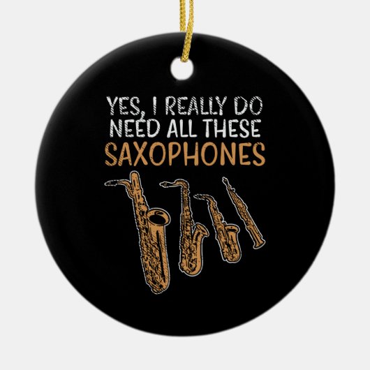 サックス型 セラミックオーナメント (正面)