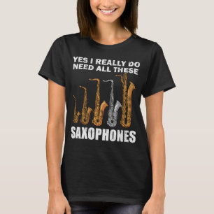 サックス奏者がジャズ音楽を贈る女性サクソフォン Tシャツ