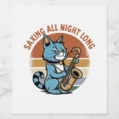 サックス奏者のための「Saving All Night Long」 ワインラベル (シングルラベル)