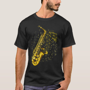 サックス奏者の音楽ノートJazz Saxophonist Saxo Tシャツ