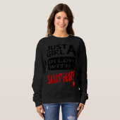 サックス奏者を好む女の子 スウェットシャツ (正面フル)