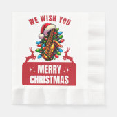 サックス奏者サックス 縁ありランチョンナプキン (正面)