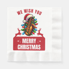 サックス奏者サックス 縁ありランチョンナプキン