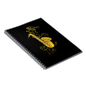 サックス奏者ジャズ音楽ギフトメンズビッグバンド ノートブック (右側)