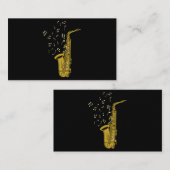 サックス奏者ジャズ音楽ノートSaxophonist Saxo 名刺 (正面/裏面)