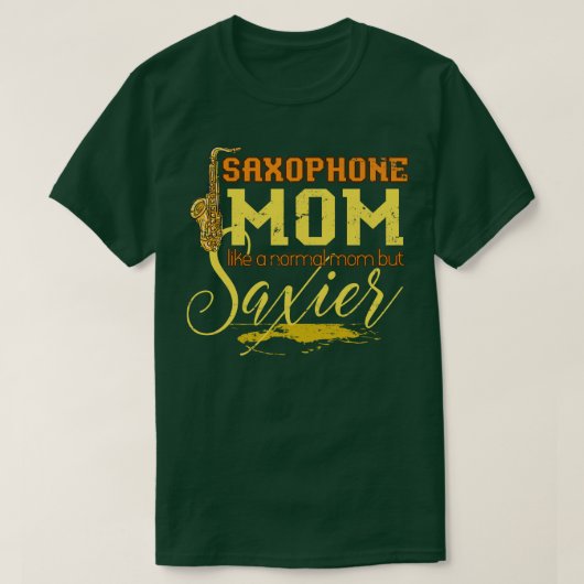 サックス奏者ママ音楽ギフトサクソフォン Tシャツ (デザイン正面)