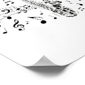 サックス奏者ミュージカル楽器ミュージシャンギフト ポスター (角)