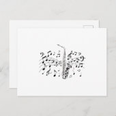 サックス奏者ミュージカル楽器ミュージシャンギフト ポストカード (正面/裏面)