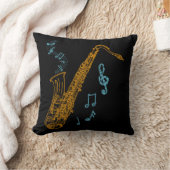 サックス奏者ミュージシャンジャズ音楽アート クッション (ブランケット)