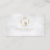 サックス奏者金ゴールドサックスのアイコン名刺 名刺 (正面)