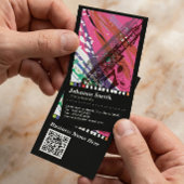 サックス奏者 - クールな抽象画 - QRコード 名刺