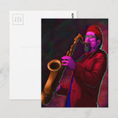 サックス奏者 ポストカード (正面/裏面)