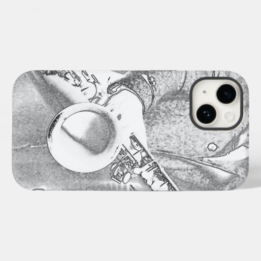 サックス奏者 Case-Mate iPhoneケース (裏面 (横))