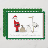 サックス妊娠クリスマスアナウンスメントサックス シーズンカード (正面/裏面)