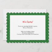 サックス妊娠クリスマスアナウンスメントサックス シーズンカード (裏面)