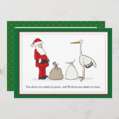 サックス妊娠クリスマスアナウンスメントサックス シーズンカード (正面/裏面)