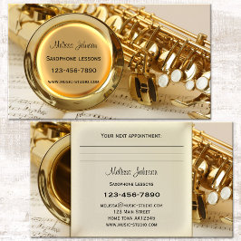 サックス授業アポイントメント名刺 予約カード