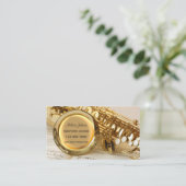 サックス授業アポイントメント名刺 予約カード (スタンド正面)