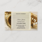 サックス授業アポイントメント名刺 予約カード (裏面)