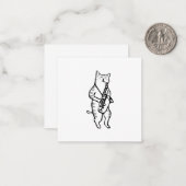 サックス楽器ミュージックジャズキャットポストイット ノートカード (正面/裏面インサイチュ)