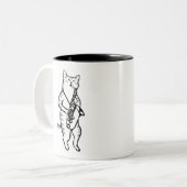 サックス楽器ミュージックジャズキャット ツートーンマグカップ (正面左)