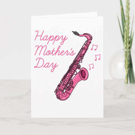 サックス母の日サックス奏者ミュージシャン サンキューカード (正面)