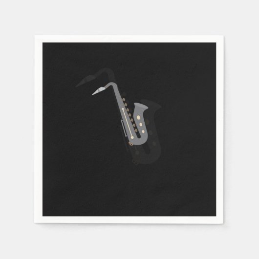 サックス素晴らしミュージカル楽器ウッドウインドアヤ スタンダードカクテルナプキン (正面)