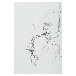 サックス芸術的フォンのスケッチ –  メタルプリント