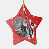 サックス輝くスター写真 セラミックオーナメント (左)