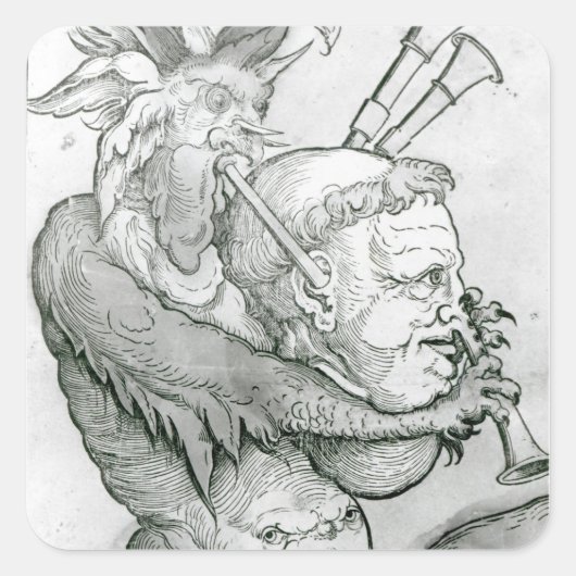 サックス遊フォンとしての悪魔の男の頭， 1144 スクエアシール (正面)