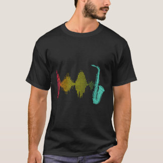 サックス選手サウンドウェーブジャズラバーサクソポニストサクソポー Tシャツ