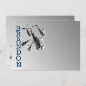 サックス音楽ありがとうフラットカード サンキューカード (正面/裏面)