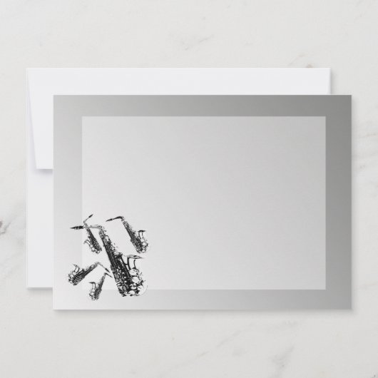 サックス音楽ありがとうフラットカード サンキューカード (裏面)