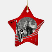 サックス音楽の写真 セラミックオーナメント (右)