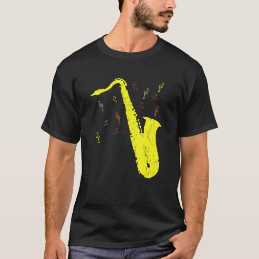 サックス音楽サックス奏者 Tシャツ (正面)