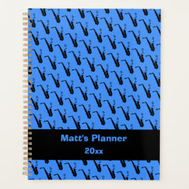 サックス音楽ノートブパーソナライズされたルー プランナー手帳