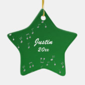 サックス音楽フォトグリーン セラミックオーナメント (裏面)