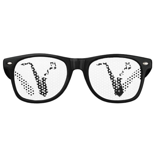 サックス音楽レトロパーティーサングラス レトロサングラス (正面)